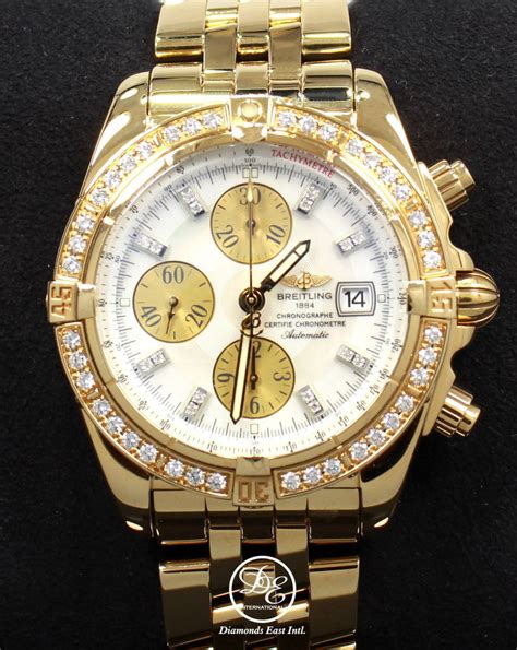 breitling chronomat evolution gold with diamonds